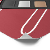 Beauty-Produktmuster auf einem roten Hintergrund Poster (Ecke)