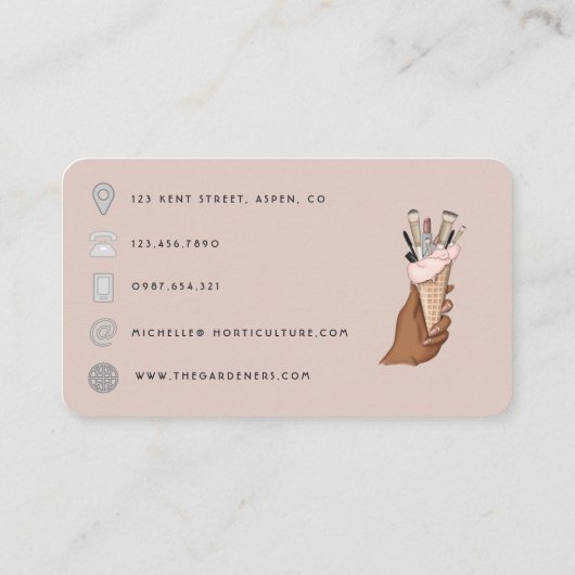 Beauty QR Code Business Visitenkarte (Rückseite)