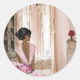 Beauty Queen Runder Aufkleber