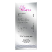 Beauty Rack Card Makeup Glitzer Lippen Silber Lila Werbekarte (Hinten)