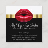 Beauty Red Lips Classy Gold Fossil Schauspiel Quadratische Visitenkarte (Vorderseite)