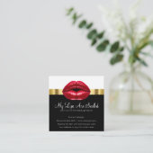 Beauty Red Lips Classy Gold Fossil Schauspiel Quadratische Visitenkarte (Stehend Vorderseite)