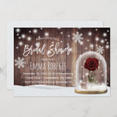 Beauty Rose Dome Rustikales Winter Brautparty Einladung (Vorne/Hinten)