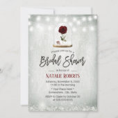 Beauty Rose Dome Winter Floral Brautparty Einladung (Vorderseite)