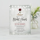 Beauty Rose Dome Winter Floral Brautparty Einladung (Stehend Vorderseite)