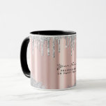 Beauty Rose Gold Silver Glitzer Tropfen Custom Tas Tasse<br><div class="desc">Personalisiert Trendy Modern Elegant Rosa Rose Gold mit silbergrauen Glitzer Tropfen Custom Shining Tasse für Makeup Künstler,  Eyelash Erweiterungs-Experten,  Beauty Professionisten und Glam,  coole Girls! Diese luxuriöse Tasse-Vorlage bietet Rose Gold und rot-rosa metallische Imitate Folie unter glitzerndem Glitzer Tropfen. Anpassbare schwarze Details und personalisiertes Hintergrundbild.</div>