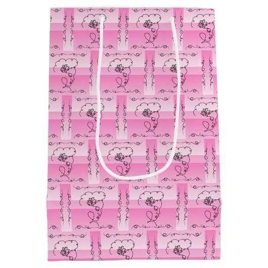 Beauty Rose Vertikale Geschenktasche Mittlere Geschenktüte (Rückseite)