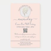 Beauty Salon Be Safe Logo Friseur QR Code Post-it Klebezettel (Vorderseite)