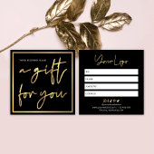Beauty Salon Black & Gold Chic Geschenkgutschein Quadratische Visitenkarte