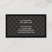 Beauty Salon Black Quilt Kosmetologe Visitenkarte (Rückseite)