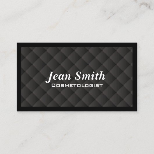 Beauty Salon Black Quilt Kosmetologe Visitenkarte (Vorderseite)