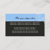 Beauty Salon Blumenblättrig schwarz, blau Visitenkarte (Rückseite)