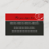 Beauty Salon Blütenblatt schwarz, rot Visitenkarte (Rückseite)