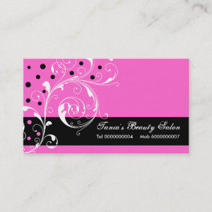 Beauty Salon Blütenblatt schwarz, scharf rosa Visitenkarte