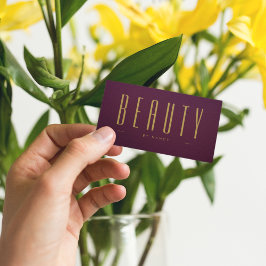 Beauty Salon Burgund und Gold einfach Visitenkarte