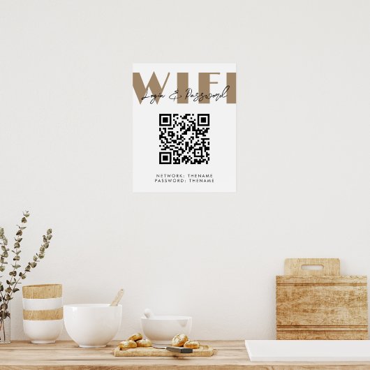 Beauty Salon Cafe Wifi Network QR Code Poster (Küche)