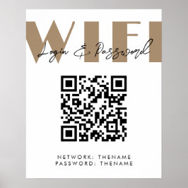 Beauty Salon Cafe Wifi Network QR Code Poster