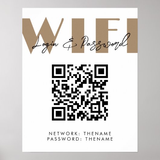 Beauty Salon Cafe Wifi Network QR Code Poster (Vorne)