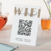Beauty Salon Cafe Wifi Network QR Code Sockelschild (In Situ)