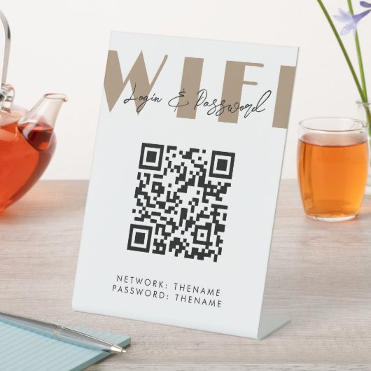 Beauty Salon Cafe Wifi Network QR Code Sockelschild (In Situ)