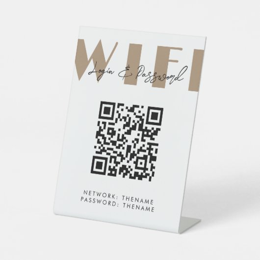 Beauty Salon Cafe Wifi Network QR Code Sockelschild (Vorderseite)