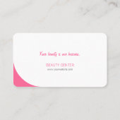 Beauty Salon Cosmetologist Spa business card Visitenkarte (Rückseite)