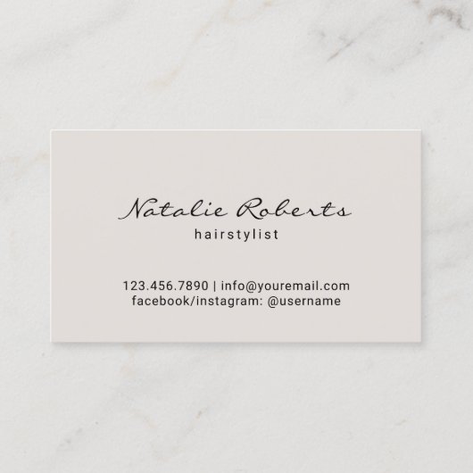 Beauty Salon Curly Fairstyle Girl Giro del Malcant Visitenkarte (Rückseite)