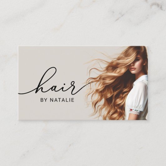 Beauty Salon Curly Fairstyle Girl Giro del Malcant Visitenkarte (Vorderseite)