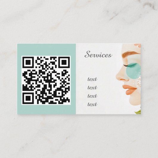 Beauty Salon Custom QR Code beruflich Visitenkarte (Rückseite)