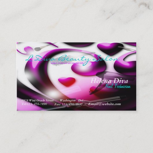 Beauty Salon/Day Wellness-Center Business Card Visitenkarte (Vorderseite)