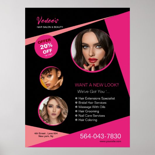 Beauty Salon Editable Poster (Vorne)