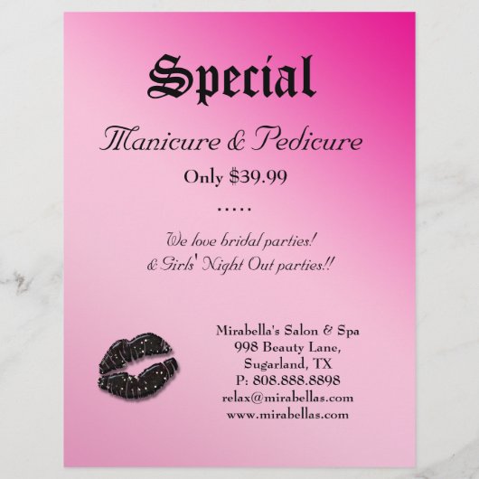 Beauty Salon Flyer Frische Pasta machen (Hinten)