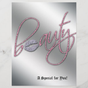 Beauty Salon Flyer Haar Rosa Silbertabletten