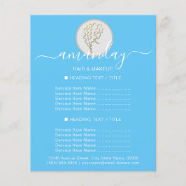 Beauty Salon Friseur Logo Gold Blue Flyer