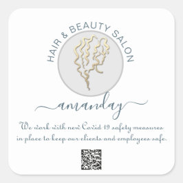 Beauty Salon Friseur Logoaufenthalt Hair QR CODE W Quadratischer Aufkleber