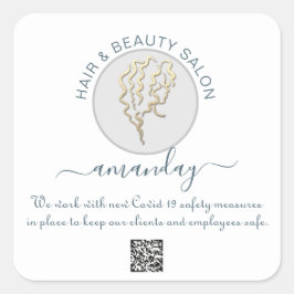 Beauty Salon Friseur Logoaufenthalt Hair QR CODE W Quadratischer Aufkleber