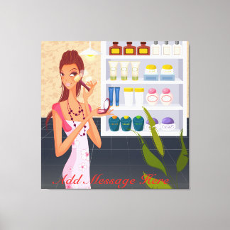 Beauty Salon Girl Wrapped Canvas Leinwanddruck