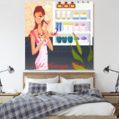 Beauty Salon Girl Wrapped Canvas Leinwanddruck (Insitu (Schlafzimmer))