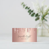 Beauty Salon Glitzer Tropfens Business Card Visitenkarte (Stehend Vorderseite)