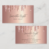 Beauty Salon Glitzer Tropfens Business Card Visitenkarte (Vorne/Hinten)