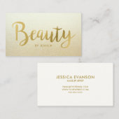 Beauty Salon Gold Foil Haar und Nägel Visitenkarte (Vorne/Hinten)