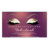Beauty Salon Gold Glitzer Adress Lashes Magnetische Visitenkarte (Vorderseite)