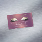 Beauty Salon Gold Glitzer Adress Lashes Magnetische Visitenkarte (Beispiel)