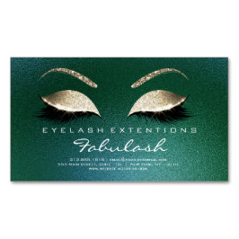 Beauty Salon Gold Glitzer Adress Lashes Magnetische Visitenkarte