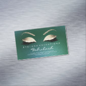 Beauty Salon Gold Glitzer Adress Lashes Magnetische Visitenkarte (Beispiel)