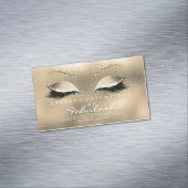 Beauty Salon Gold Glitzer Adress Makeup Glass Magnetische Visitenkarte (Beispiel)