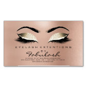 Beauty Salon Gold Glitzer Adress Makeup Lashes Magnetische Visitenkarte (Vorderseite)