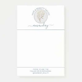 Beauty Salon Golden Logo Friseur White Elegant Post-it Klebezettel