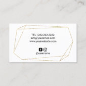 Beauty Salon Haar Stylist Geometric Gold Frame Visitenkarte (Rückseite)