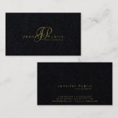 Beauty Salon Hair Stylist Fotografy Black Luxury Visitenkarte (Vorne/Hinten)